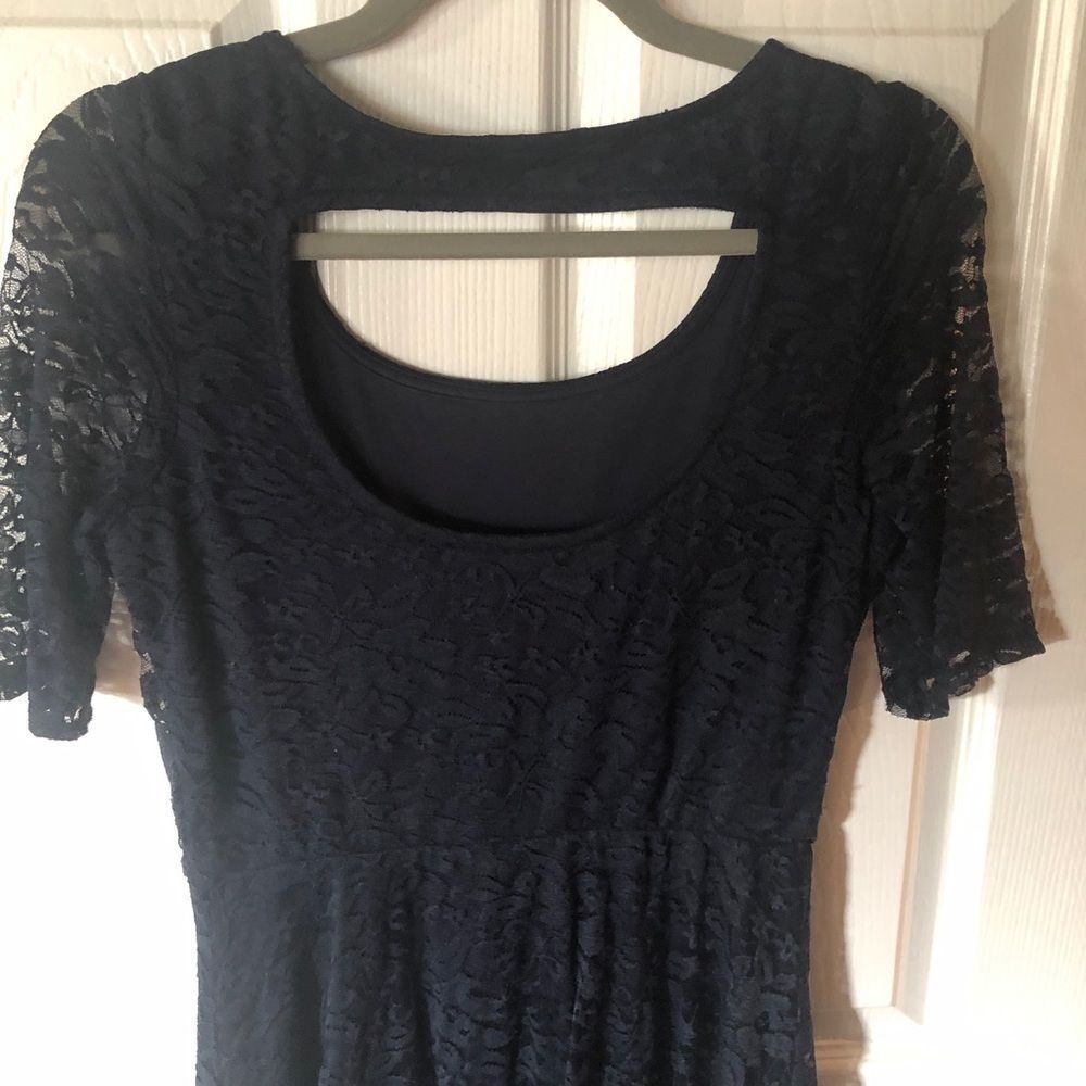 By&By Navy Stretch mini dress Sz Med .scoop neck